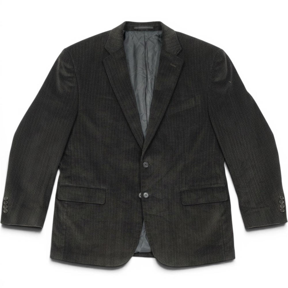 Chaps Ralph Lauren Sport Coat Mens 44R Brown Herringbone Corduroy Blazer Cotton